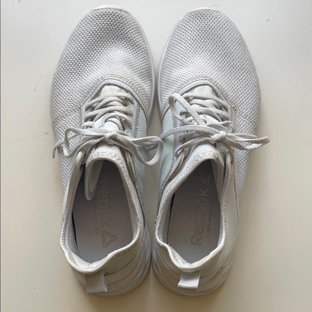 Reebok White Mesh Running Sneakers